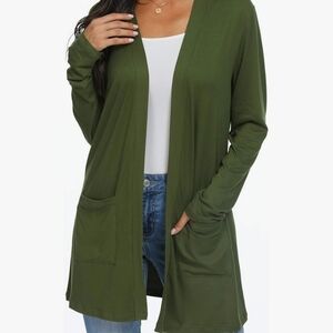 NWT Army Green Medium Women's Cardigan Sweater